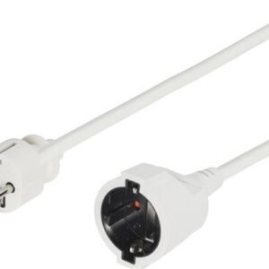 Deltaco maadoitettu jatkokaapeli, CEE 7/7, CEE 7/4, 10m, Valkoinen