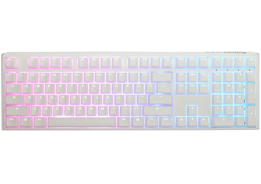 Ducky One 3 - Aura White Nordic - Fullsize - Cherry Blue - RGB -pelinäppäimistö