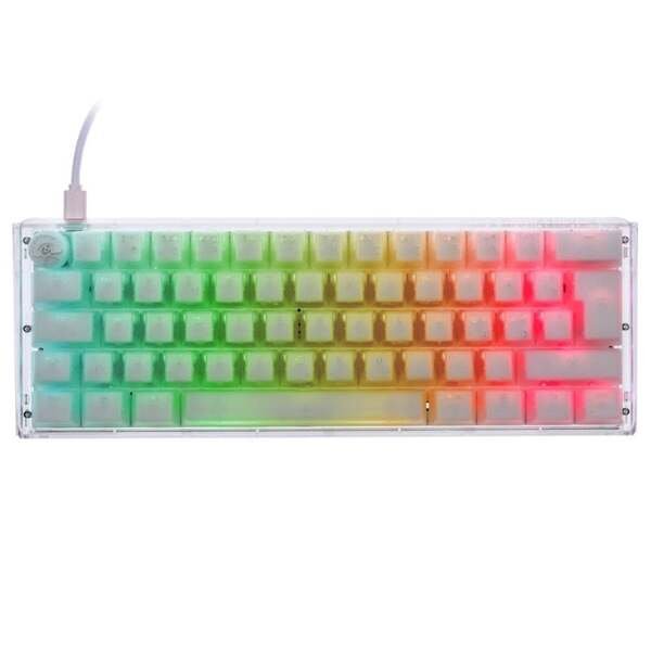 Ducky One 3 Aura White Nordic 60% Gateron Baby Kangaroo -pelinäppäimistö