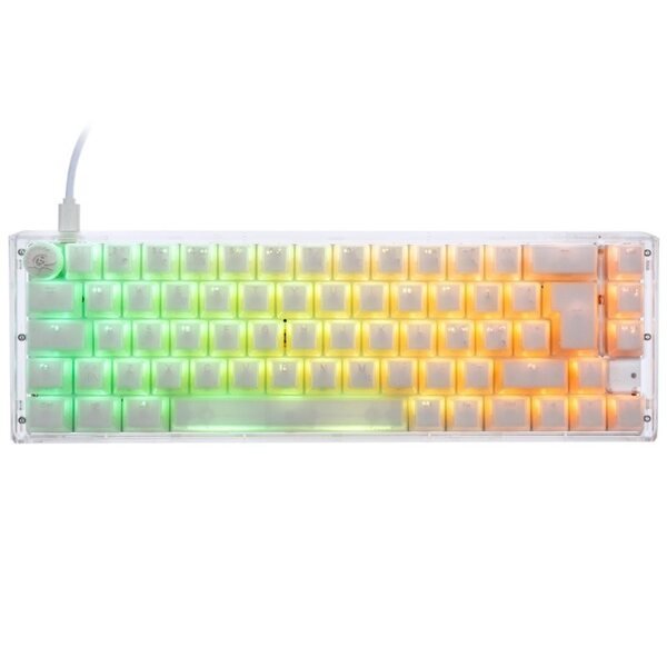 Ducky One 3 Aura White SF 65% Cherry Red RGB -pelinäppäimistö