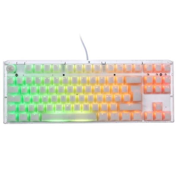 Ducky One 3 Aura White TKL Cherry Brown RGB -pelinäppäimistö, valkoinen