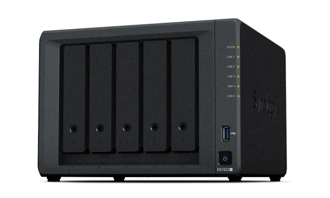 DiskStation DS1522+ 5-bay NAS, 8 GB DDR4 ECC SODIMM