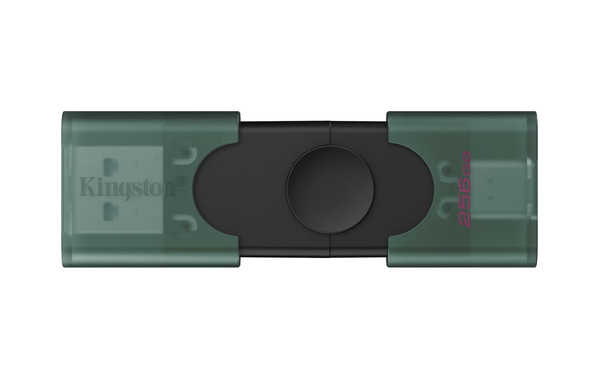 Kingston DataTraveler 256GB USB-A + USB-C 3.2 -muistitikku, musta, Vihreä