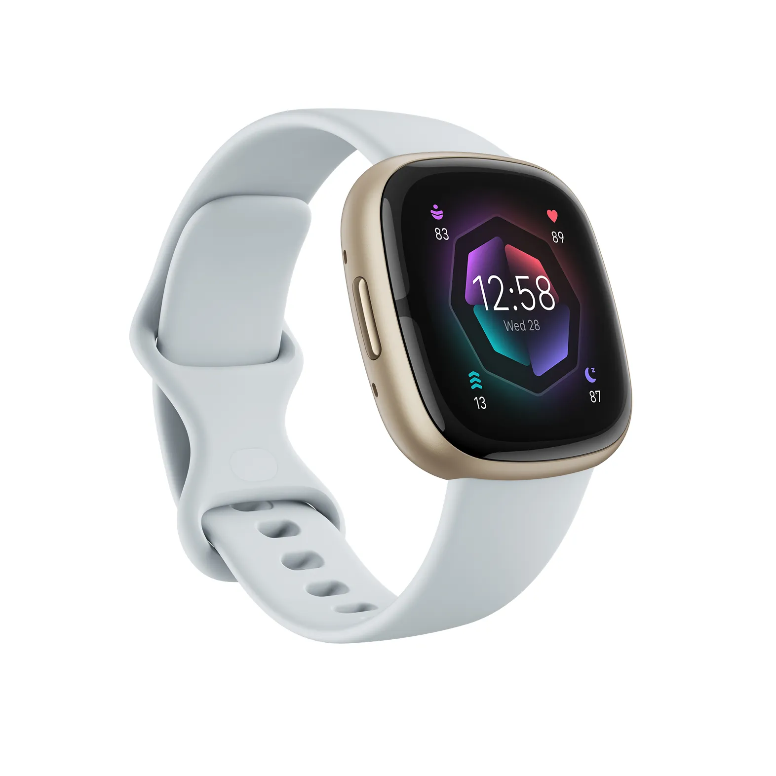 Fitbit Sense 2 -älykello, Blue Mist/Soft Gold