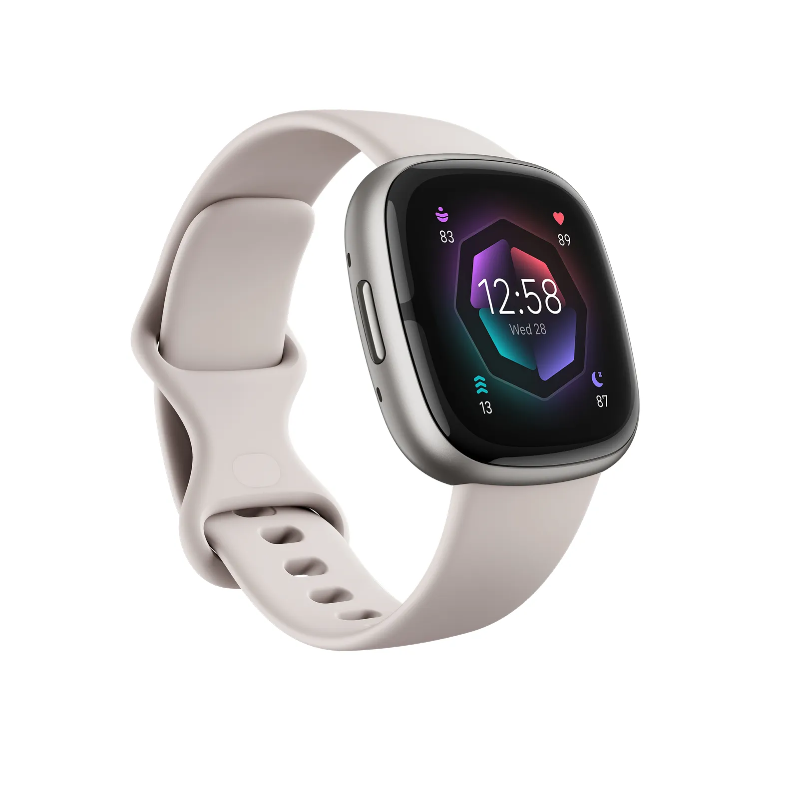 Fitbit Sense 2 -älykello, Lunar White/Platinum