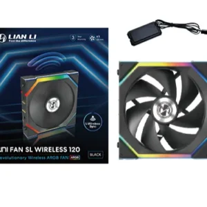 Lian Li UNI FAN SL Wireless, 120mm -kotelotuuletin, Musta