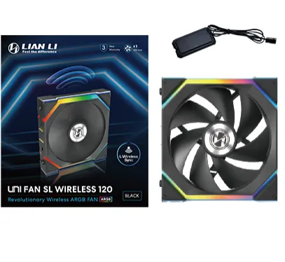 Lian Li UNI FAN SL Wireless, 120mm -kotelotuuletin, Musta