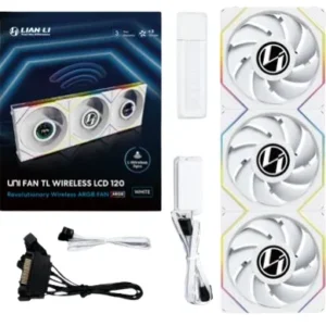 Lian Li UNI FAN TL Wireless LCD, 3 pack, 120mm -kotelotuuletin, Valkoinen