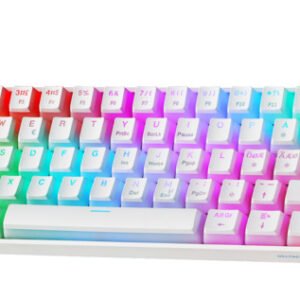 Deltaco Gaming White Line WK90. 60%, Hot-Swap, Double-Shot PBT Pudding Keycaps -pelinäppäimistö, valkoinen