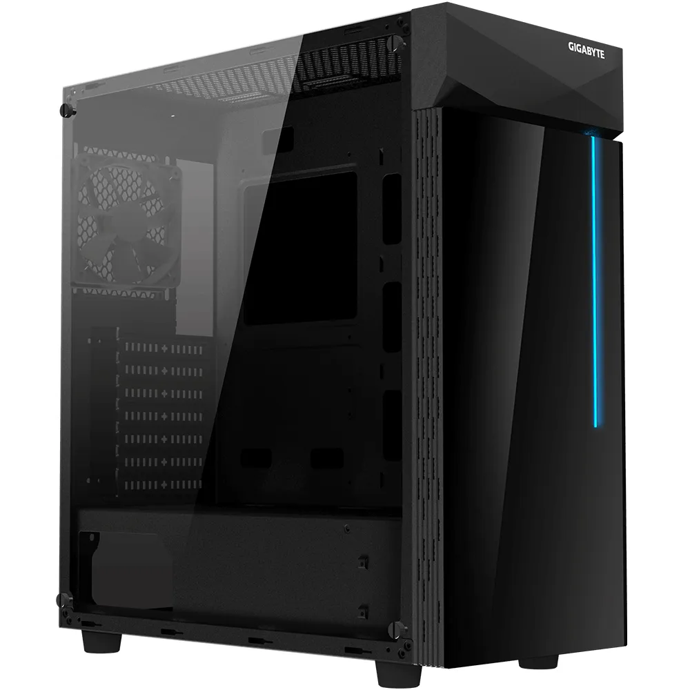 Gigabyte C200 - miditornikotelo, ikkunalla, Musta