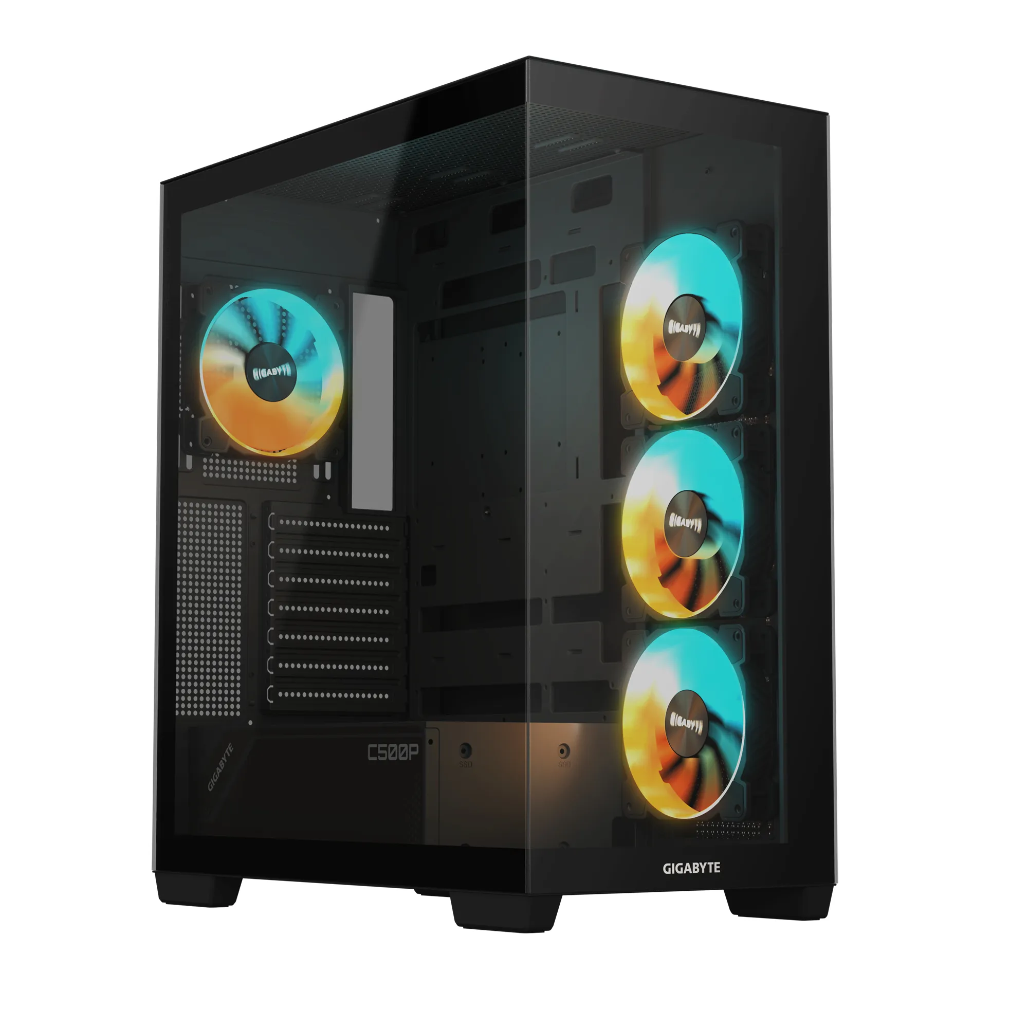 Gigabyte C500 Panoramic Stealth Type-C -miditornikotelo, Musta
