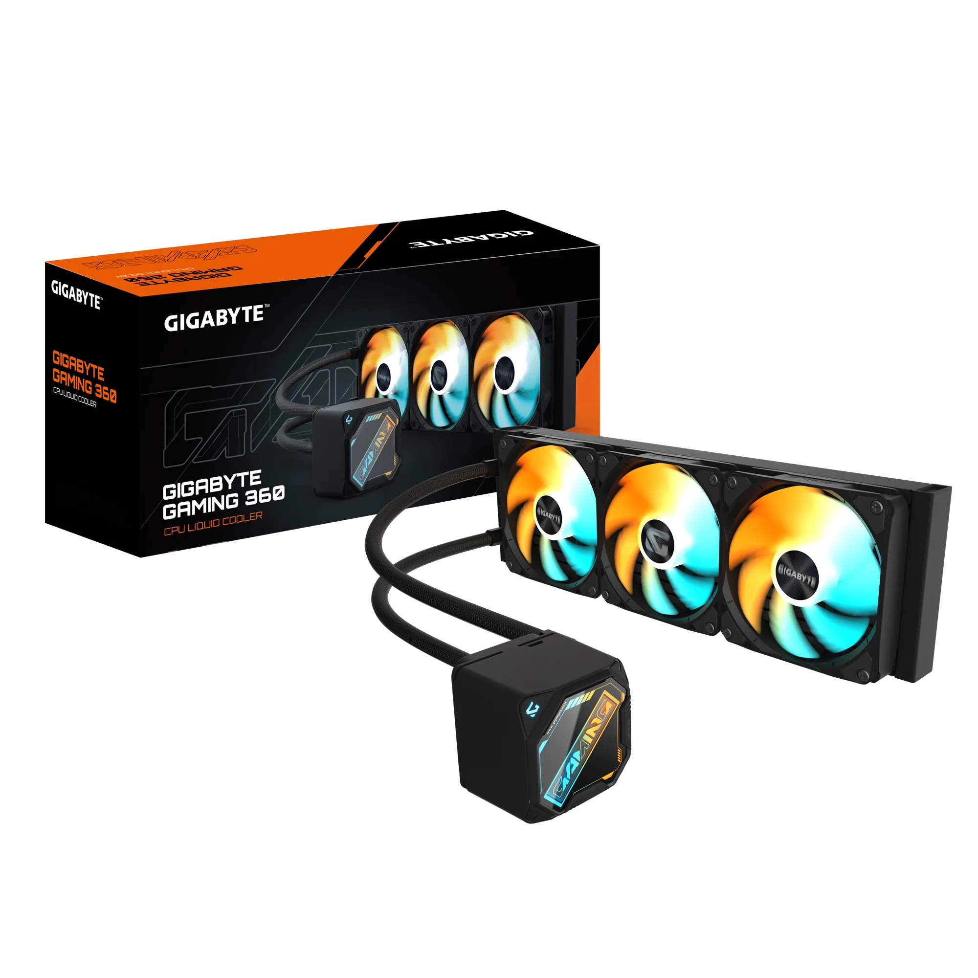 Gigabyte Gaming 360 ARGB lighting Daisy Chain -nestejäähdytysjärjestelmä, Musta