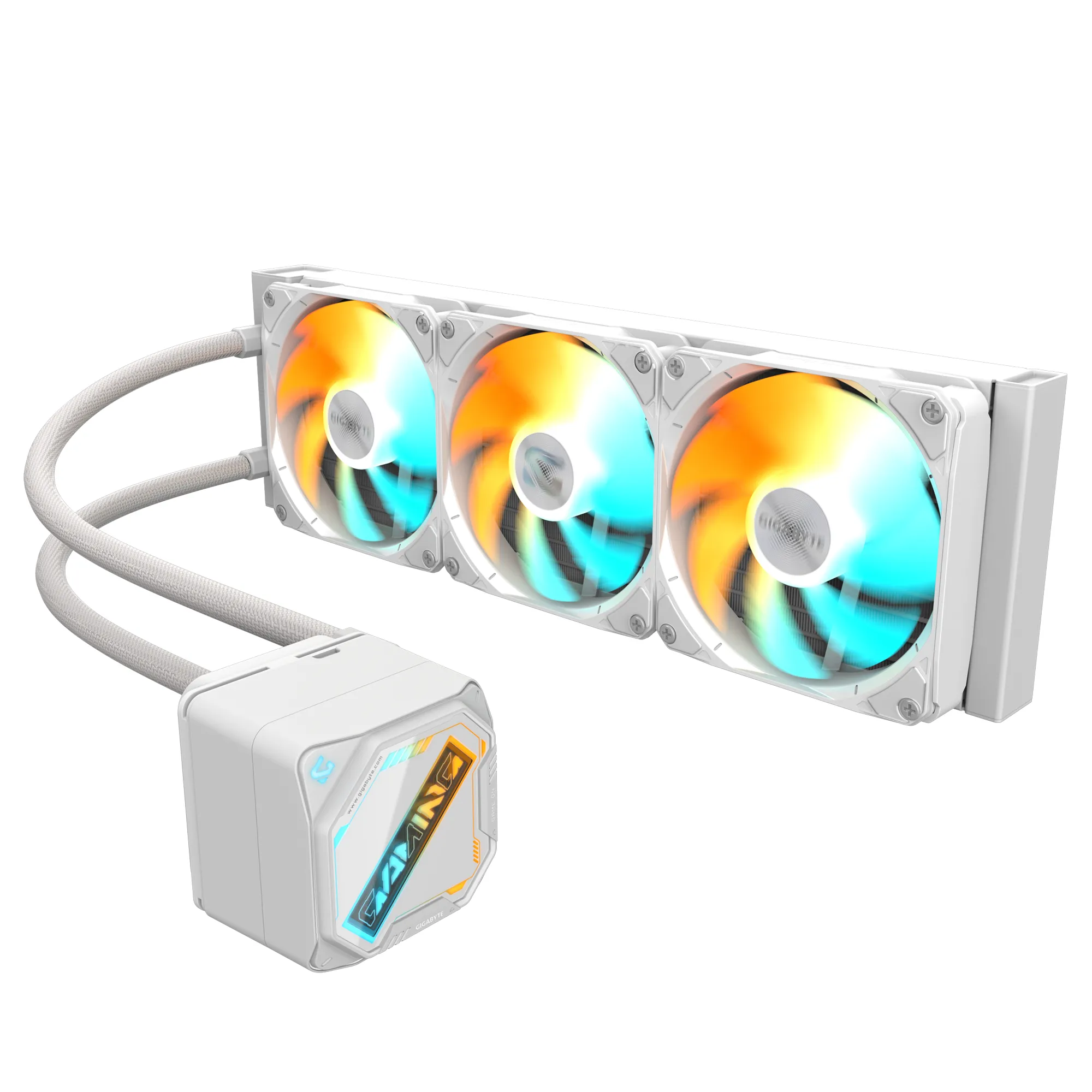Gigabyte Gaming 360 ICE ARGB lighting Daisy Chain -nestejäähdytysjärjestelmä, valkoinen