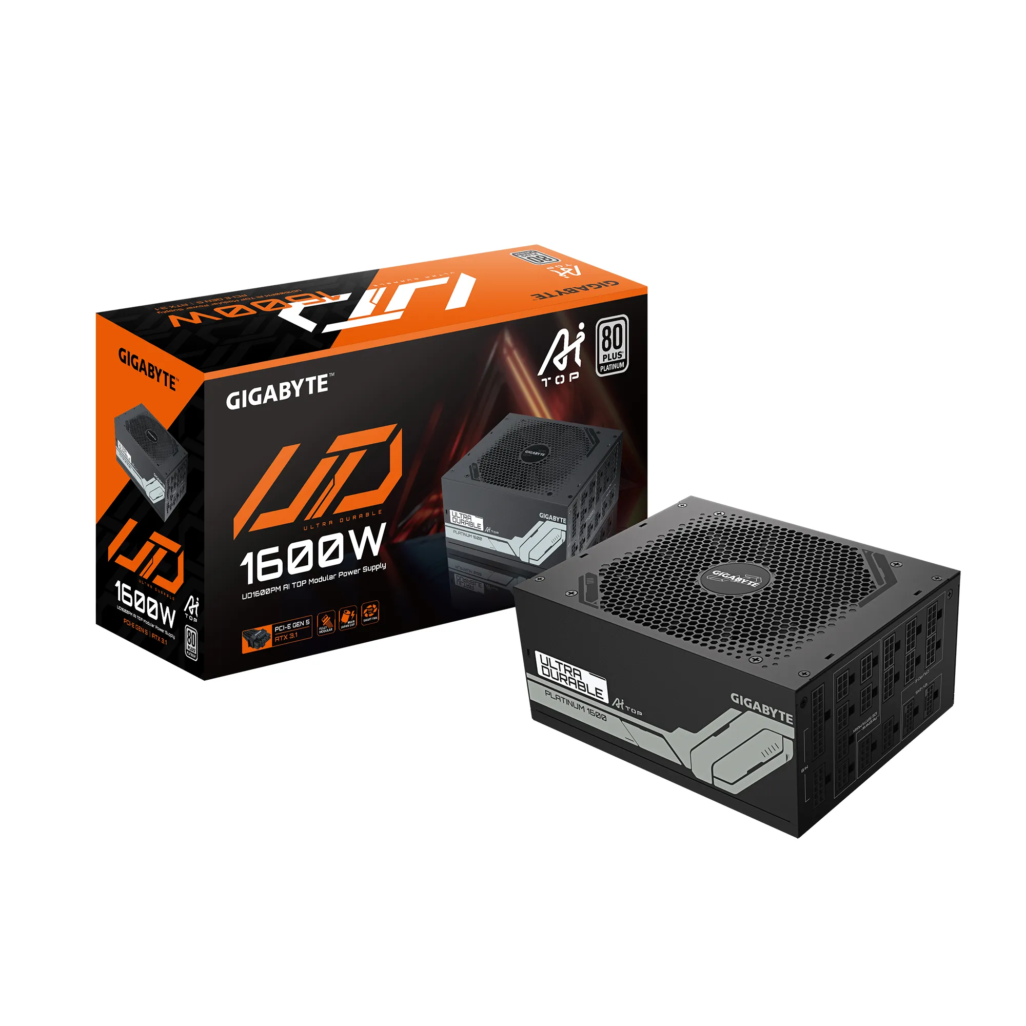 Gigabyte UD1600PM PG5 AI TOP Modular 1600W -virtalähde, 80 Plus Gold