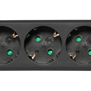 Deltaco pistorasia 4xCEE 7/3 1xCEE 7/7, jatkojohto 3m, musta