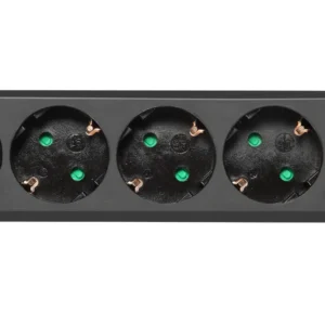 Deltaco pistorasia 6xCEE 7/3 1xCEE 7/7 jatkojohto 1,5m, musta