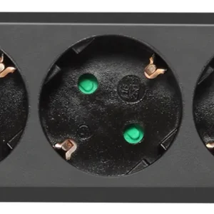 Deltaco pistorasia 6xCEE 7/3 1xCEE 7/7, jatkojohto 3m, musta