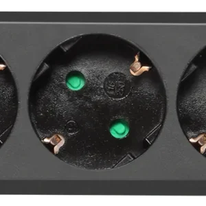 Deltaco pistorasia 6xCEE 7/3 1xCEE 7/7 jatkojohto 5m, musta