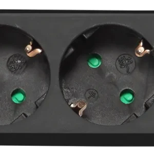 Deltaco pistorasia 6xCEE 7/3 1xCEE 7/7, jatkojohto kytkimellä 1,5m, musta