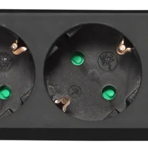 Deltaco jatkojohto 6xCEE 7/3, 1xCEE 7/7, kytkin, 5m, musta