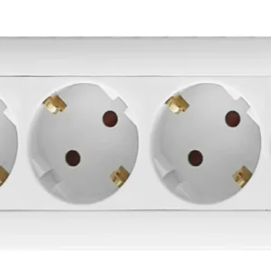 Deltaco pistorasia 8xCEE 7/3, 1xCEE 7/7, jatkojohto 3m, valkoinen