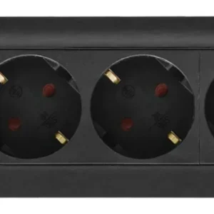 Deltaco pistorasia 8xCEE 7/3, 1xCEE 7/7, jatkojohto 3m, musta