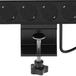 Deltaco pöytään asennettava virtapistorasia, 5 pistoketta, 1x21W A+C USB, GST18-kaapeli