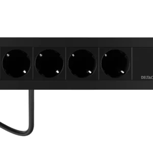 Deltaco Office -pöytään upotettava virtapaneeli, 4 pistorasiaa, musta