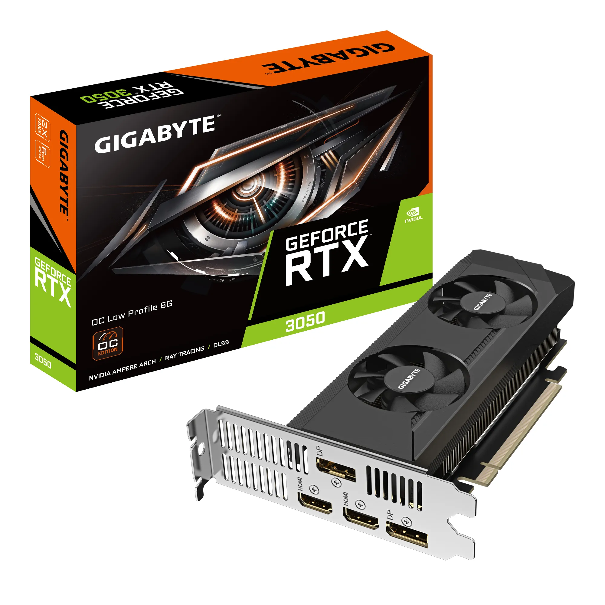 Gigabyte GeForce RTX 3050 OC Low Profile 6 Gt -näytönohjain