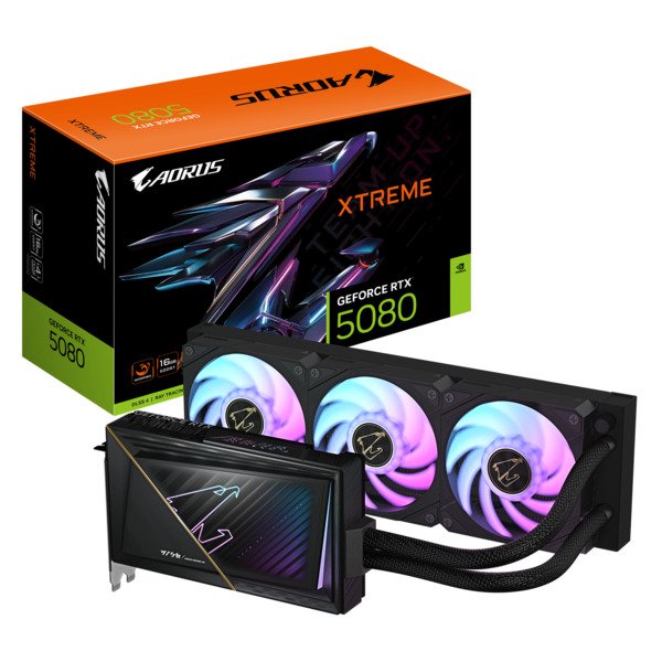 Gigabyte GeForce RTX5080 Aorus XTREME Waterforce 16 Gt -näytönohjain