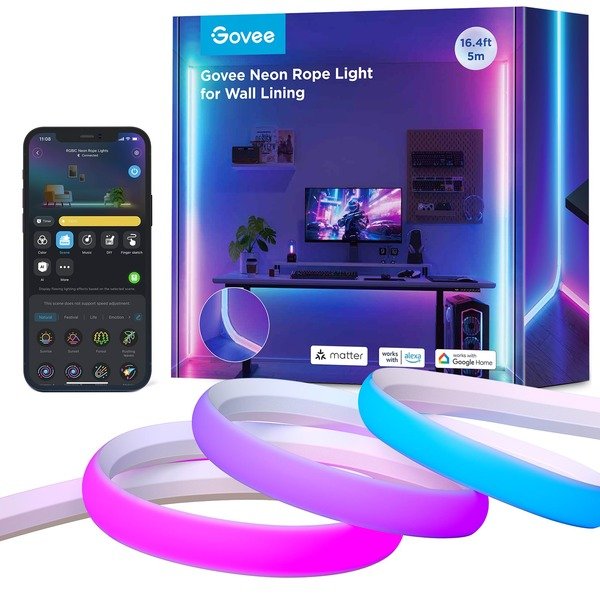 Govee Neon Rope Light for Wall Lining, 5 metriä