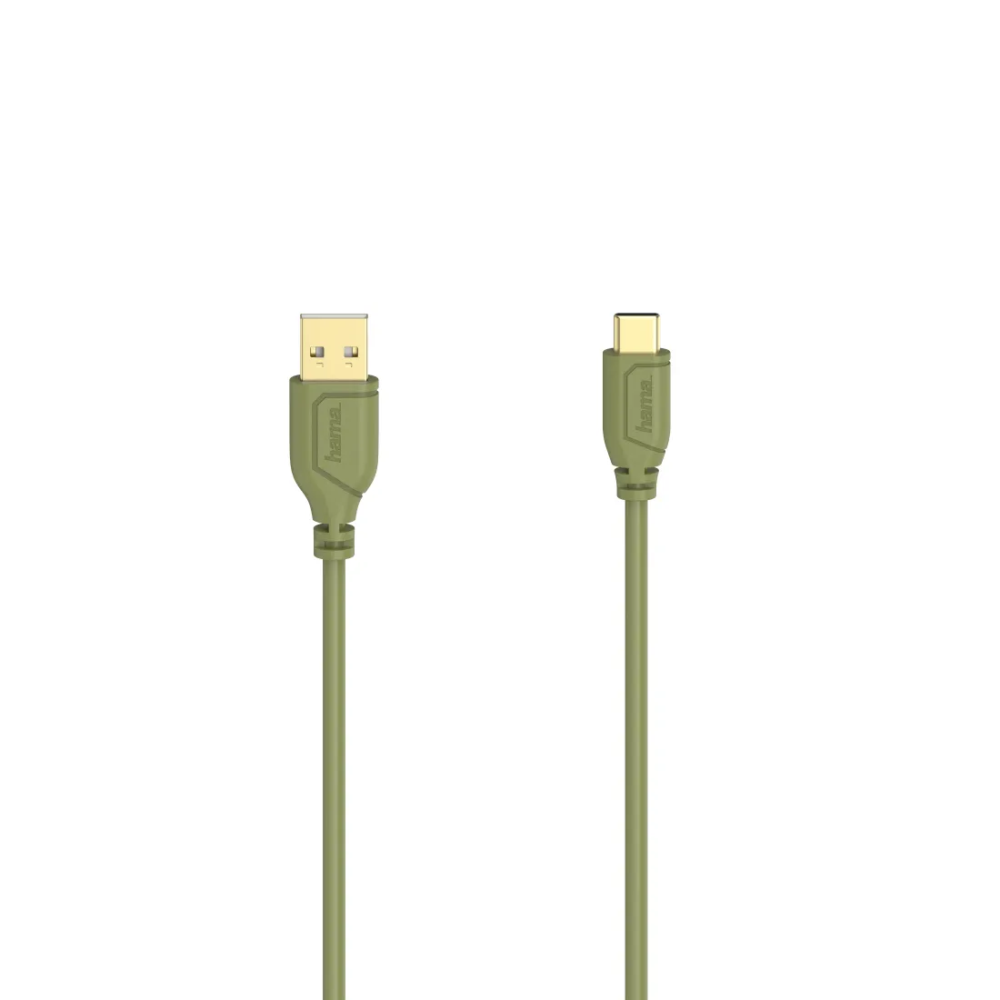 Hama Flexi Slim USB-A - USB-C -kaapeli, Vihreä, 0.75m