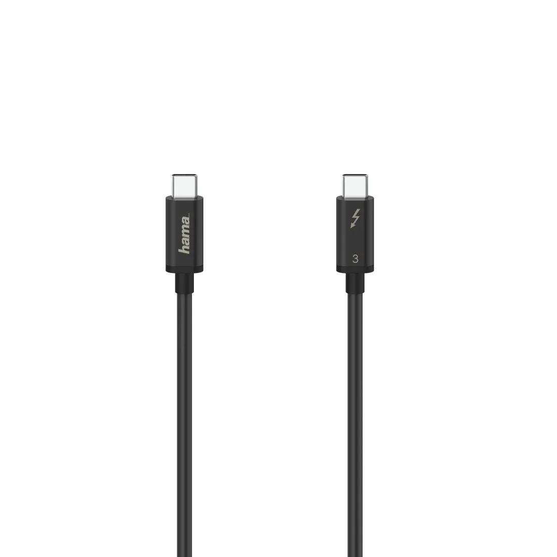 Hama USB-C - Thunderbolt 3 UHD 5K -kaapeli, Musta, 0.5m