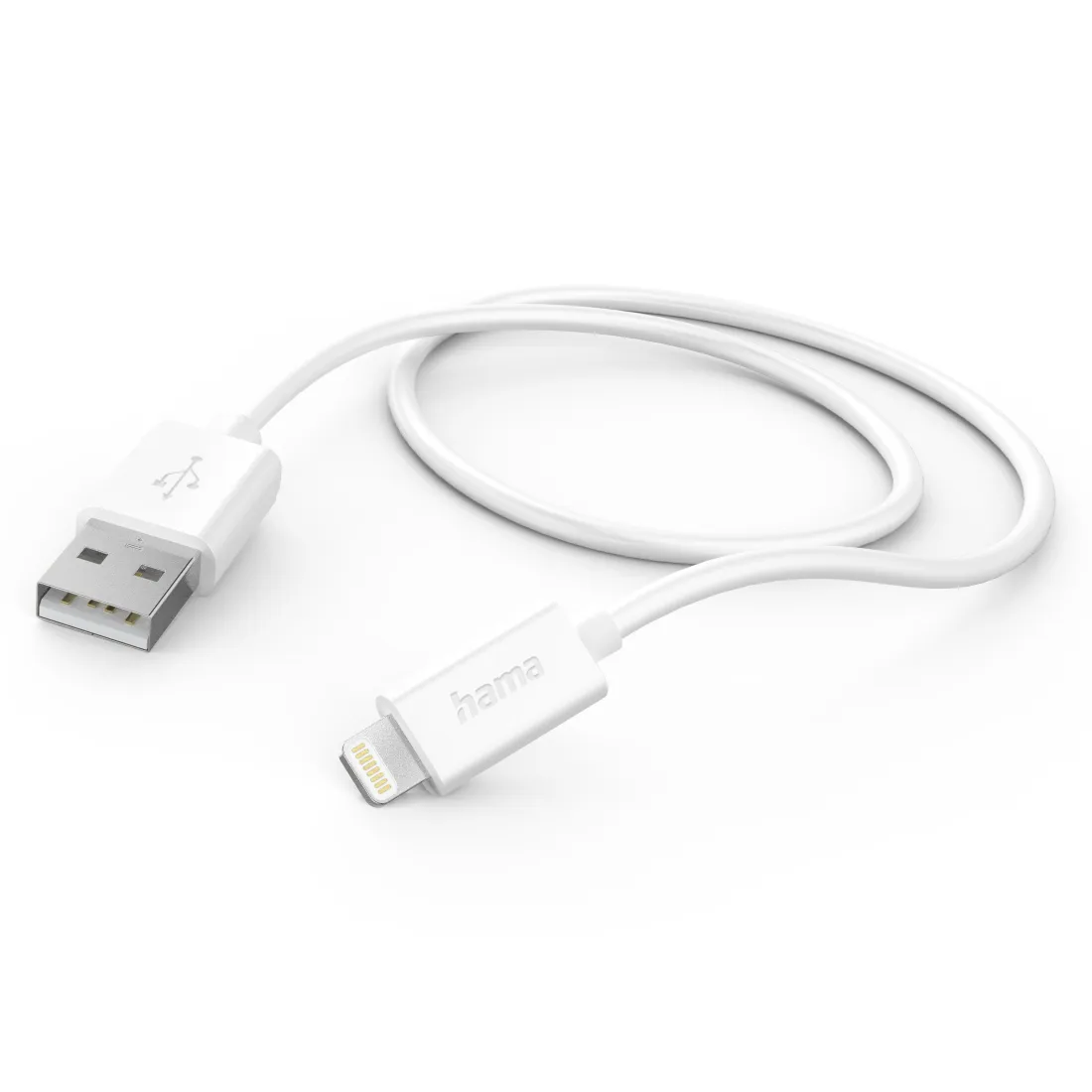 Hama USB-A - Lightning -kaapeli, Valkoinen, 1m