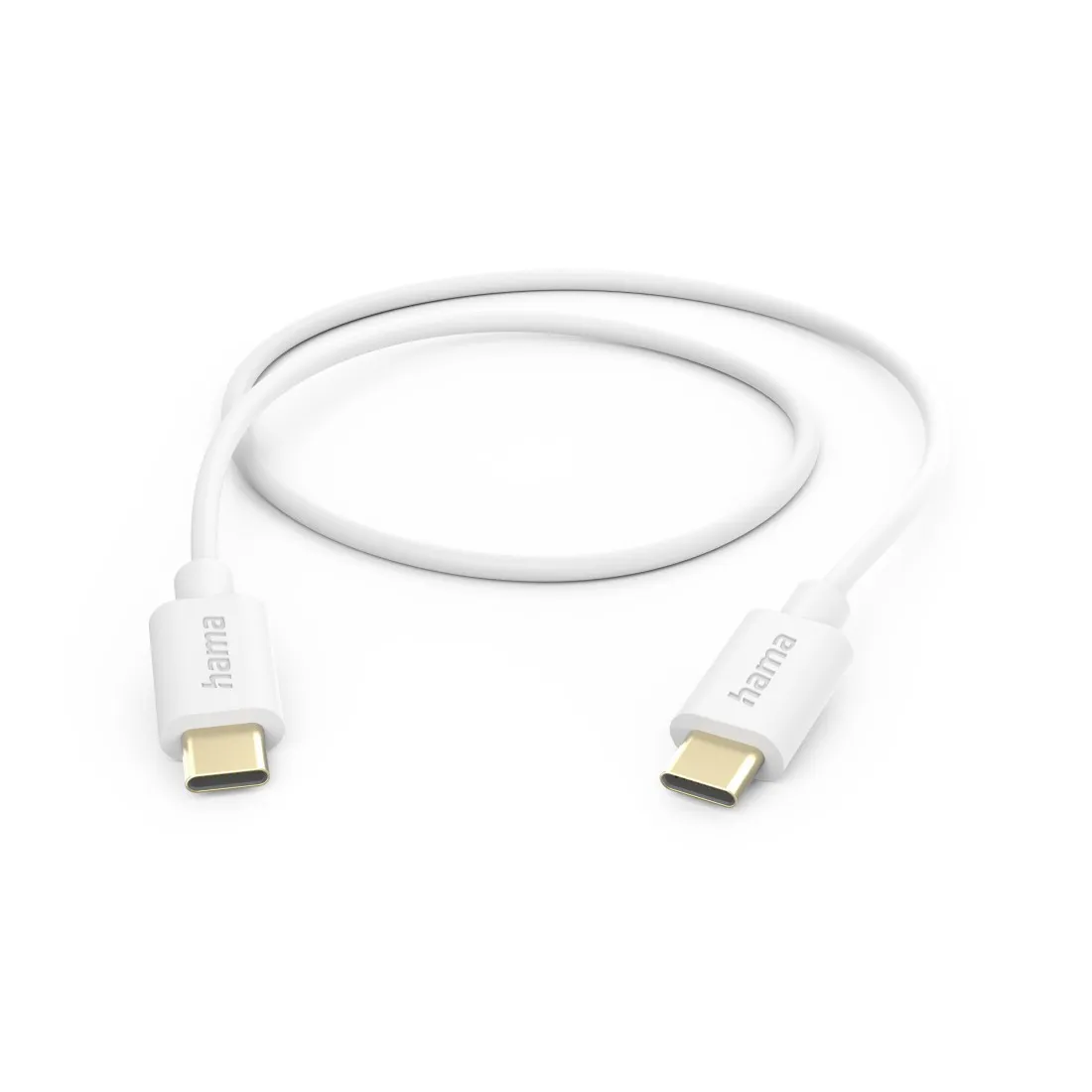 Hama USB-C - USB-C -kaapeli, Valkoinen, 1m