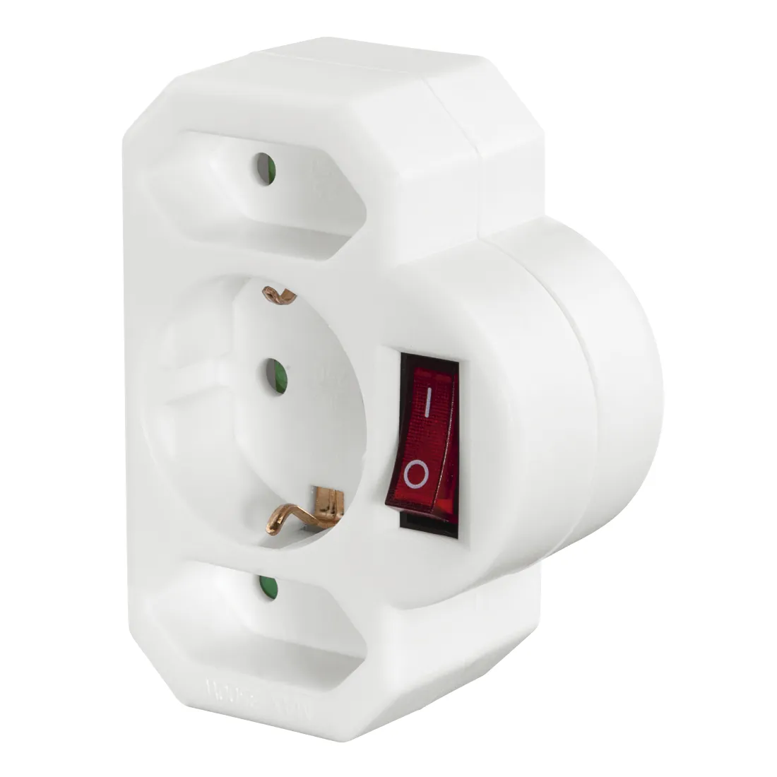 HAMA Socket Adapter 3-way with Switch White