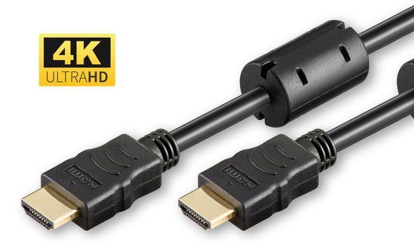 MicroConnect Gold HDMI – HDMI 1.4 -kaapeli, 2 m, Musta (Ferrite Cores)