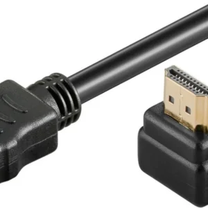 MicroConnect HDMI 2.0 -kaapeli, 90° kulmaliitin, 2m, Musta