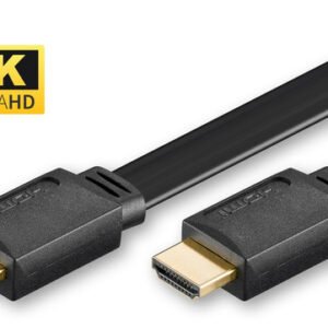 MicroConnect Gold Flat HDMI – HDMI 1.4 -kaapeli, 5 m, Musta