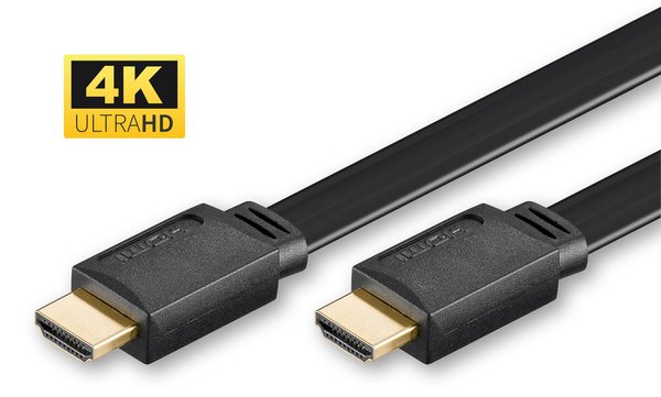 MicroConnect Gold Flat HDMI – HDMI 1.4 -kaapeli, 3 m, Musta