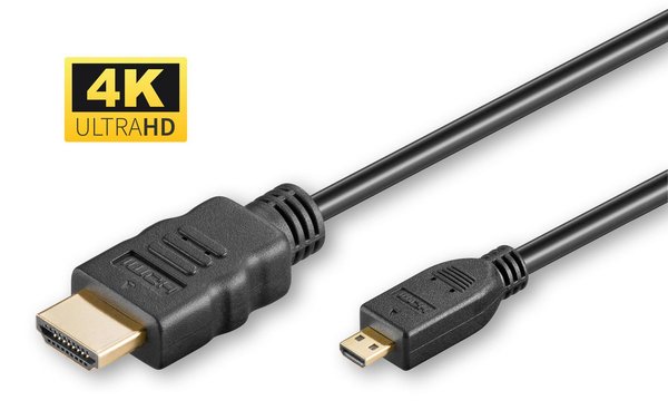 MicroConnect  micro-HDMI – HDMI 2.0 -kaapeli, 2 m, Musta