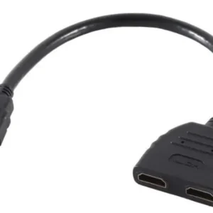 MicroConnect HDMI – 2x HDMI -kaapeli, M-F, 0,2 m, Musta