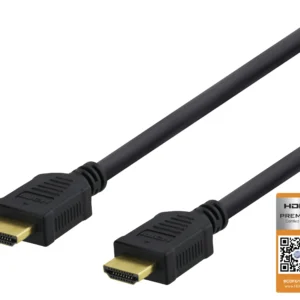 DELTACO High-Speed Premium HDMI-kaapeli, 1 m, Musta