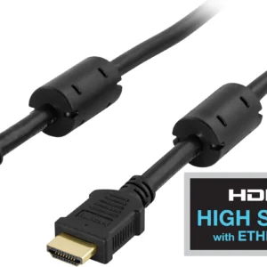 Deltaco Angled HDMI – HDMI 2.0 -kaapeli, 1 m, Musta