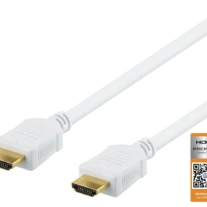 DELTACO High-Speed Premium HDMI-kaapeli, 1 m, Valkoinen