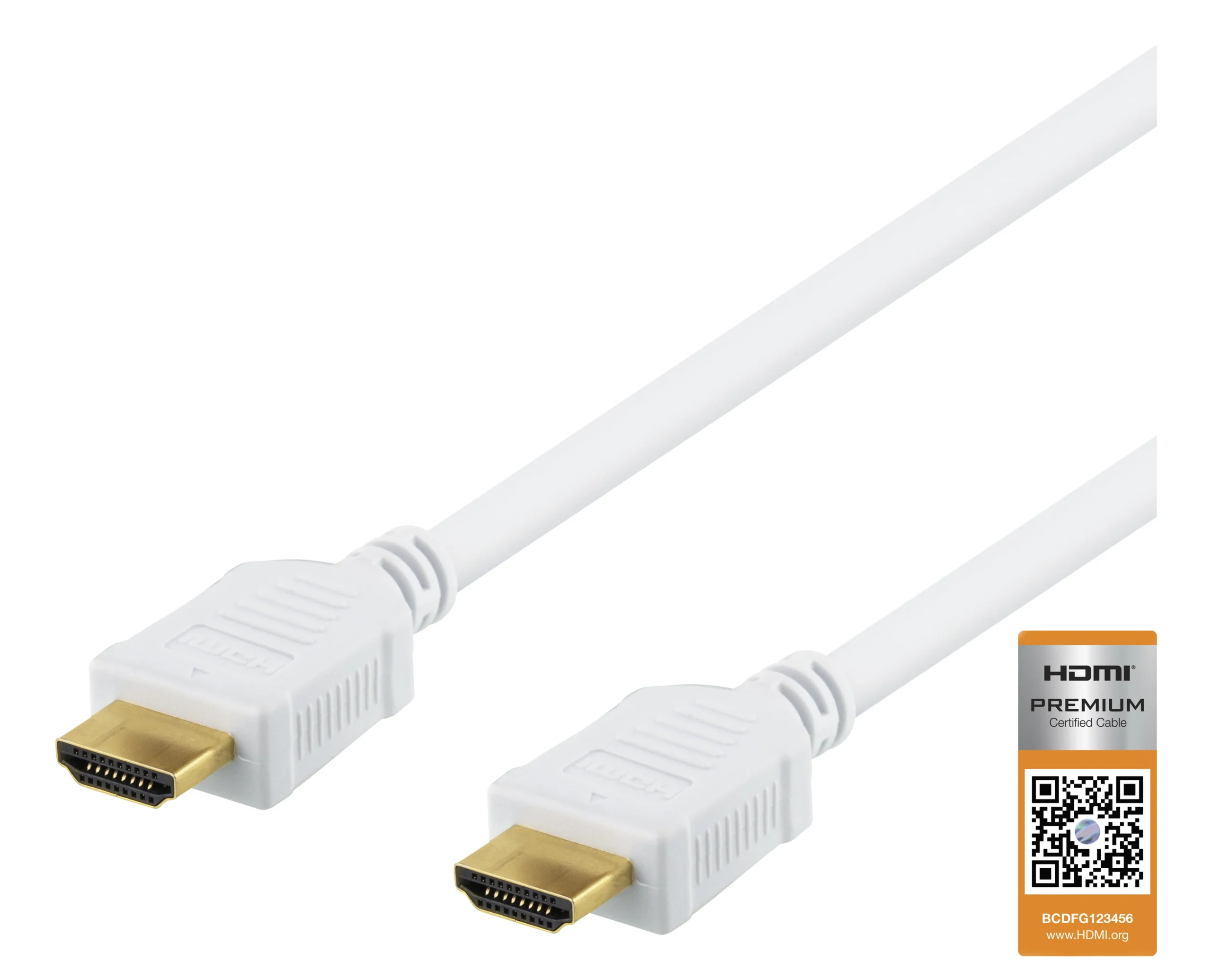 DELTACO High-Speed Premium HDMI-kaapeli, 0,5m, Valkoinen
