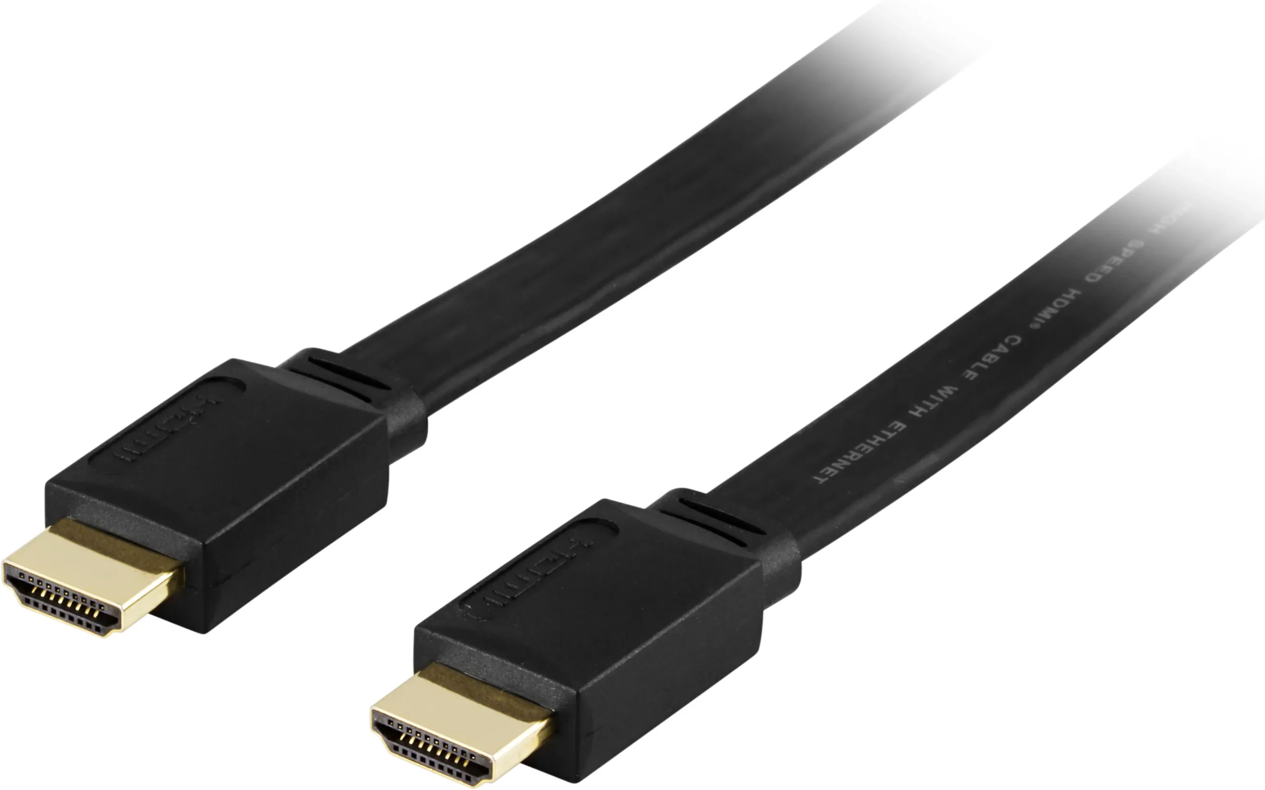 Deltaco HDMI Flat – HDMI 2.0 -kaapeli, 5 m, Musta