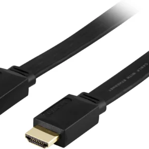 Deltaco HDMI – HDMI 1.4 -kaapeli, 10 m, Flat, Musta