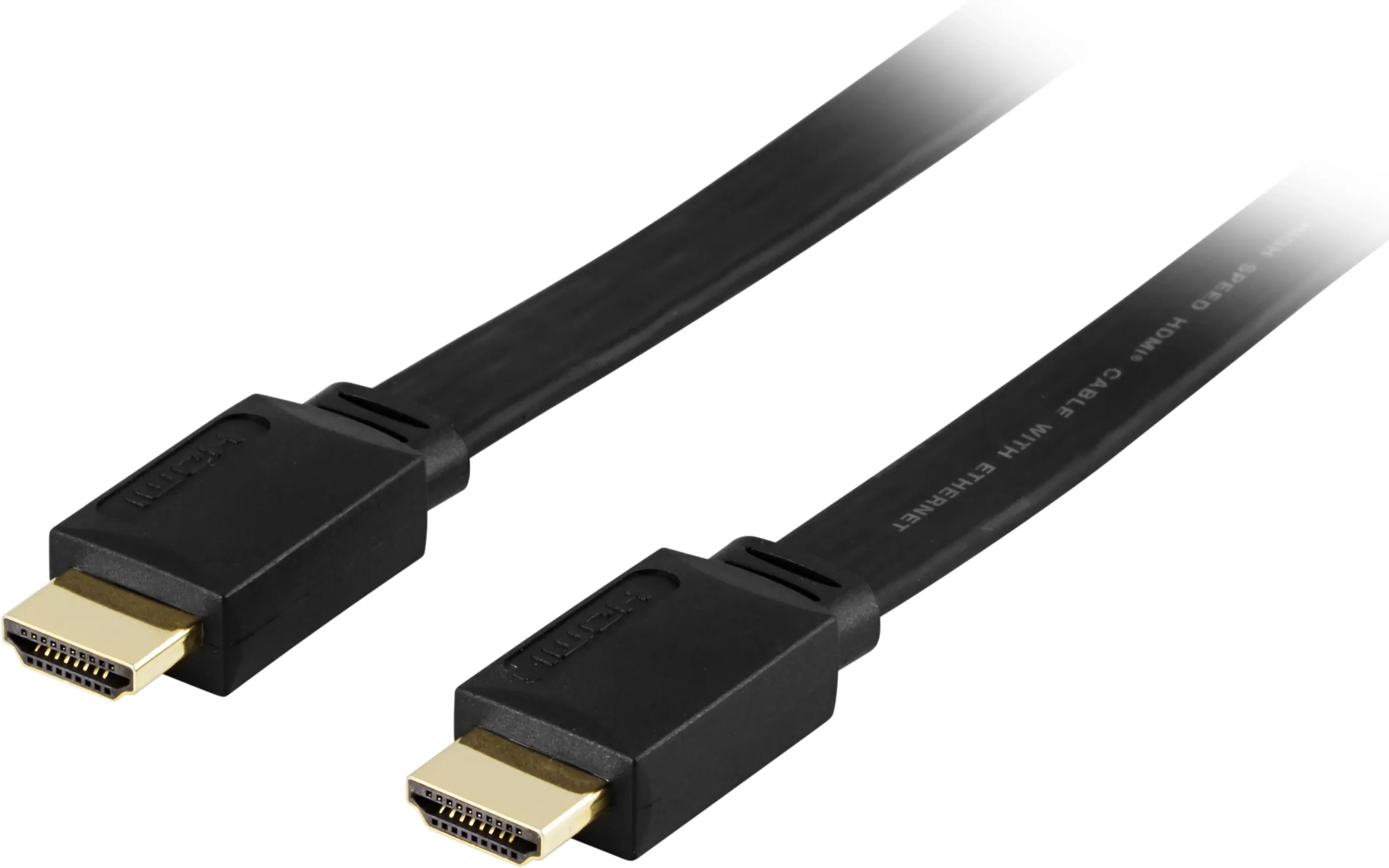 Deltaco HDMI Flat – HDMI 2.0 -kaapeli, 7 m, Musta
