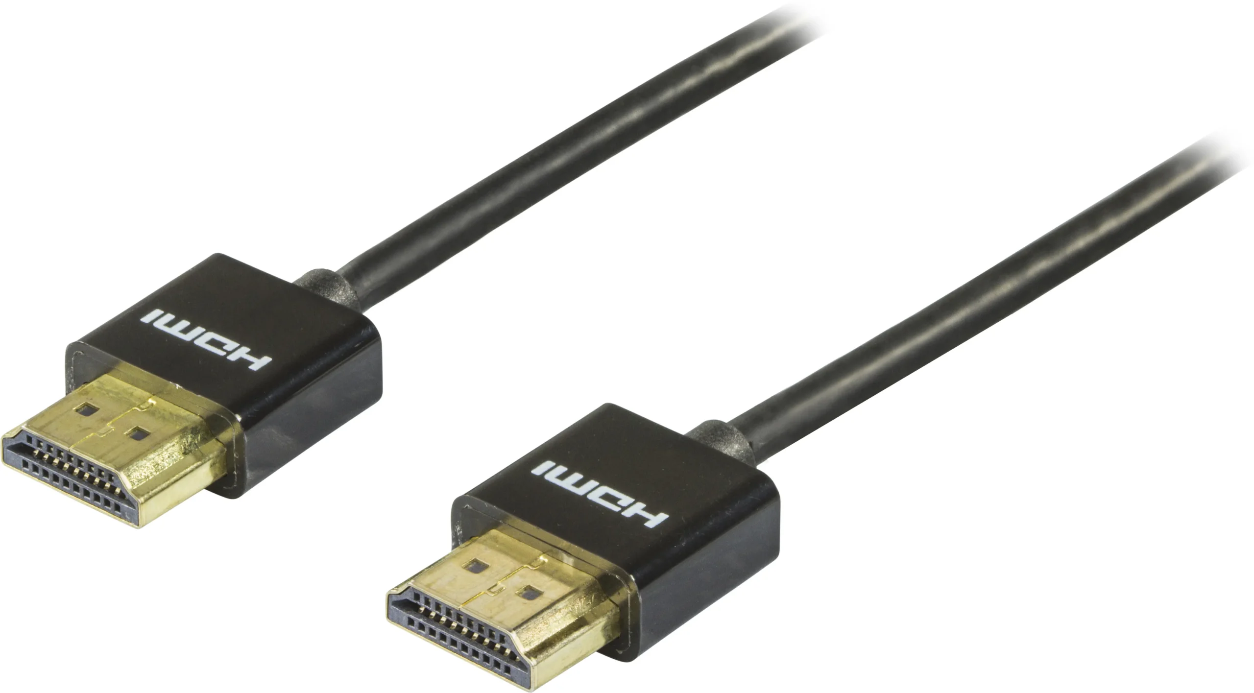 Deltaco HDMI Thin – HDMI 2.0 -kaapeli, 1 m, Musta